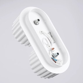 Stropné svietidlo Aura, 2x biele hliníkové tienidlo, (6 cm)