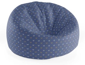 Sablio Sedací vak Cocoon Srdiečka na modrej - 75 x 45 x 35 cm
