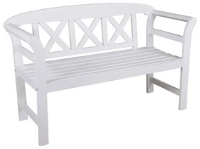 Biela drevená záhradná lavica Vancouver - Garden Pleasure