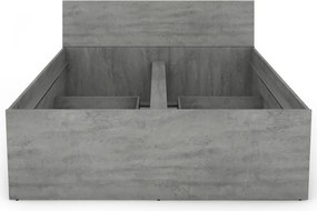 Posteľ so zásuvkami Carlos 140x200, šedý beton