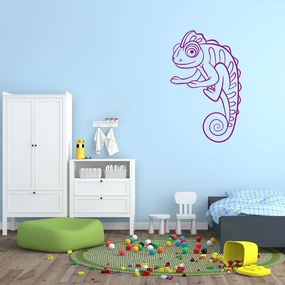 Veselá Stena Samolepka Kúzelný chameleón Farba: fialová, Veľkosť: 100 x 158 cm