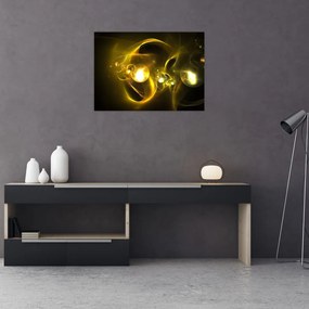 Abstraktný obraz žltých gulí (70x50 cm)