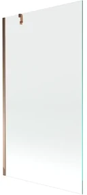 Mexen Next, vaňová zástena 1-krídlová 100 x 150 cm, fixné krídlo, 6 mm číre sklo, ružové zlato profil, 895-100-000-00-00-60