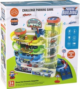 LEAN Toys Interaktívna súprava viacpodlažného parkoviska Svetlá, zvuky