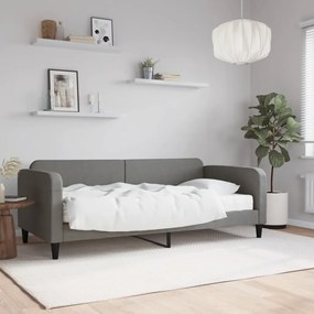 Denná posteľ s matracom tmavosivá 90x200 cm látka 3196799