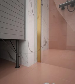 Erga Paris, sprchová zástena Walk-In 150x200 cm, 8mm číre sklo, zlatý matný profil, ERG-V02-PARIS-150x200-CL-GB