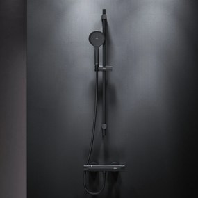 Ručná sprchová súprava AM.PM Hit F428TA46 s termostatickou sprchovou batériou, čierna