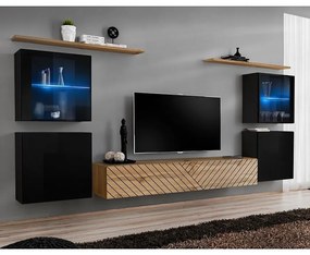 Obývacia Stena Switch XIV Line Čierna/Wotan