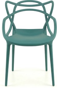 Sada 4 ks plastových stoličiek KATO, petrolejová