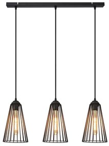 Luster na lanku TORRI 3xE27/15W/230V čierna