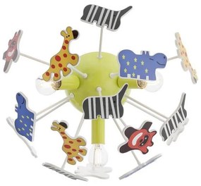 Redo 04-514-Detské stropné svietidlo SAFARI 3xE14/3W/230V pr. 41 cm pestrofarebná