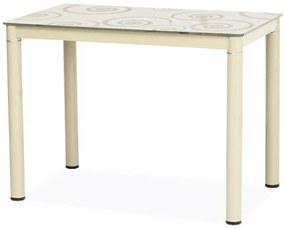 Jedálenský stôl 100 cm Damion (krémová + krémová) (pre 4 osoby). Akcia -12%. Vlastná spoľahlivá doprava až k Vám domov. 1050083