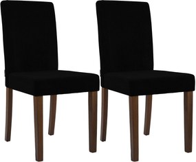 Sada 2 ks jedálenských stoličiek Ina látka cord, antik tmavá - čierna