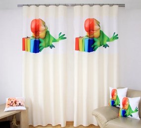 Detské závesy so zeleným papagájom Šírka: 160 cm | Dĺžka: 250 cm (v sade sú 2 kusy)