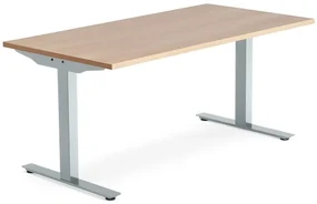 Kancelársky pracovný stôl MODULUS, T-rám, 1600x800 mm, dub/strieborná