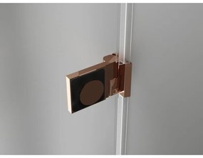 Mexen Lunar-B, pravostranný výklopný sprchový kút 75 x 70 cm, 8mm číre sklo, profil ružové zlato, 832-075-070-60-00-P