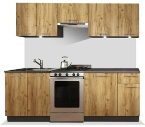 Kuchynská linka Dania 240 cm antracit/dub craft