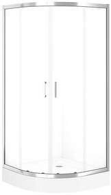 Sprchový kút polkruhový Brasco 90x90x190 chróm S168-002