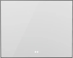 Erga Megan, LED zrkadlo 120x80cm v čiernom ráme, 3105 lm, 3 farby svetla, zadné osvetlenie, ERG-V01-MEGAN-1280-BK