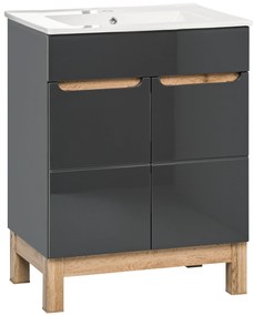 Kúpeľňová stojaci skrinka pod umývadlo BALI sivá 60 cm