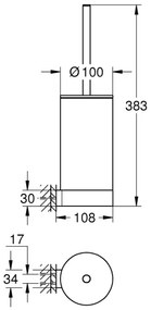 GROHE 41076GL0 - Súprava na čistenie toalety SELECTION zlatá