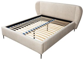 Béžová čalúnená dvojlôžková posteľ s roštom 140x200 cm Makana – Makamii