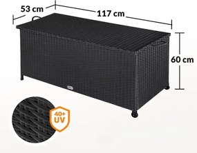 InternetovaZahrada Úložný box s kolieskami 370 L - čierny