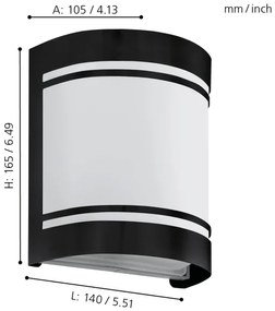 Eglo 99565 - Vonkajšie nástenné svietidlo CERNO 1xE27/40W/230V IP44