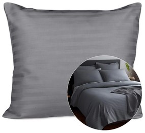 SATÉNOVÁ OBLIEČKA NA VANKÚŠ CIZGILI ANTHRACITE 70X80 CM EXCLUSIVE ANTRACITOVÁ
