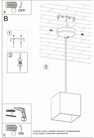Závesné svietidlo Quad 1, 1x sivé kovové tienidlo