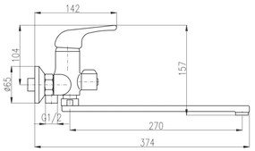 RAV Slezák SA053.5 - Vaňová batéria SAZAVA lesklý chróm