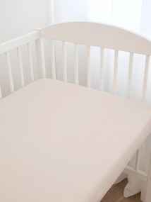 Jersey plachta do postieľky s elastanom Deluxe 70 x 140 cm – biela káva