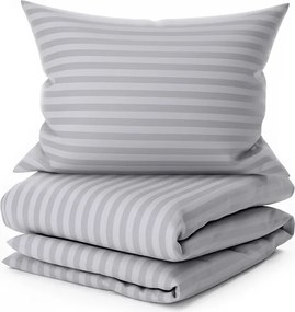 Hotelové obliečky z mikrovlákna JASMINE svetlo sivá - prúžok 2 cm Rozmer obliečok: 70 x 90 cm | 140 x 200 cm