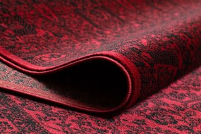 Dywany Łuszczów Koberec DO OBÝVAČKY JEDÁLNE bordó Rámček rozeta orient s strapcami 100x200 cm