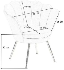 LuxuryForm DESIGN Kreslo FREY VELUR so striebornými nohami - tmavo šedé
