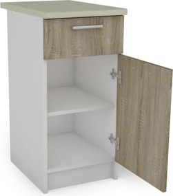 Kuchynský blok Irma, biela/dub sonoma