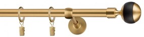 Dekorstudio Garniža jednoradová Guľa GLOBUS zlatá 19mm Dĺžka: 360cm, Typ uchytenia: Držiak modern, Typ príslušenstva: Bez príslušenstva