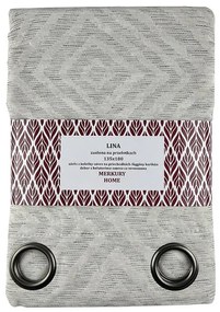 Záves Lina na priechodkách 135x180 svetlo šedá Merkury Home