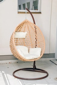 Svetlohnedé závesné kreslo TROPIKAL so stojanom