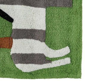 Zelený prateľný bavlnený behúň 90x175 cm Animals – Ixia