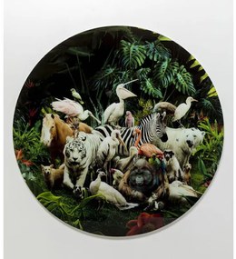 Jungle Animals sklenený obraz viacfarebný Ø120 cm