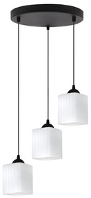 Závesné svietidlo Riffle Square, 3x biele sklenené tienidlo, b, o