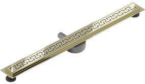Mexen Flat 360°, nerezový sprchový žľab vzor M15 80 cm, zlatá lesklá, 1524080-40
