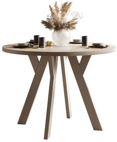 OKRÚHLY ROZKLADACÍ JEDÁLENSKÝ STÔL EWALD KAŠMÍR MATNÝ 100/140 cm