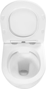 Závesná WC misa so SoftClose sedadlom REA CARLOS SLIM RIMLESS, prírodný mramor