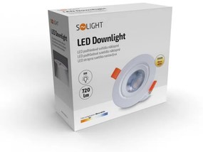 SOLIGHT LED podhľadové svetlo bodové, 5W, 400lm, 3000K, okrúhle, biele
