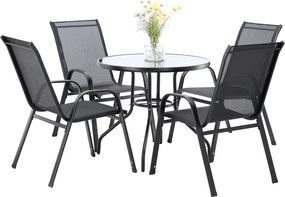 Záhradný set, okrúhly stôl + 4 stoličky