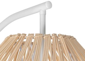 Vidiecka stojaca lampa biela s ratanom - Sam