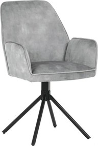 Jedálenská stolička zamatová, sivá HC-511 SIL4