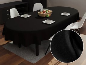 Biante Dekoračný oválny obrus Rongo RG-014 Čierny 140x160 cm
